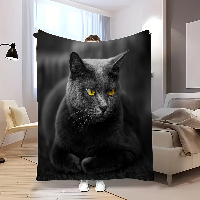 Home Textiles Definition - Gezellige high-definition schattige blauwe kattenprint flanellen