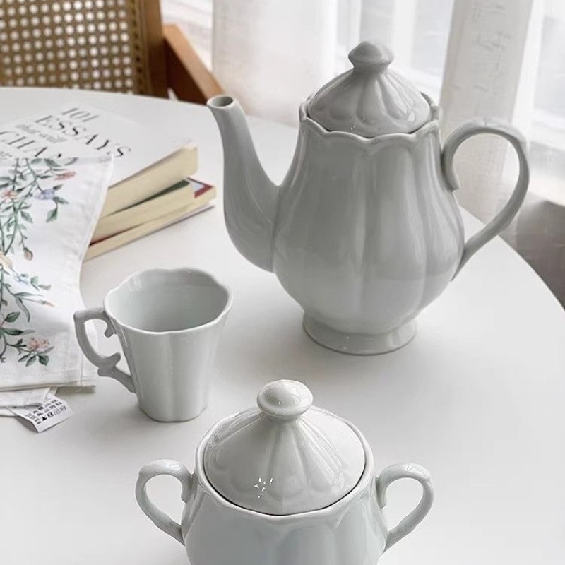 Home Textiles France - Franse retro bloemknop keramische theepot koud