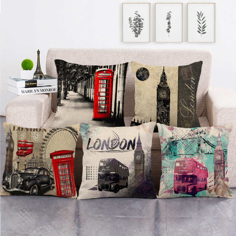 Home Textiles London - Retro London Tram-serie Digitaal bedrukte korte
