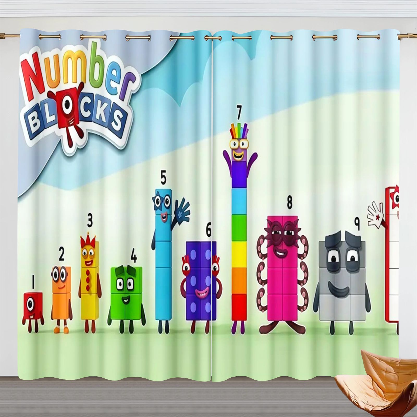 Home Textiles France - Numberblocks Cartoon Gordijnen, Verduisterende gordijnen voor