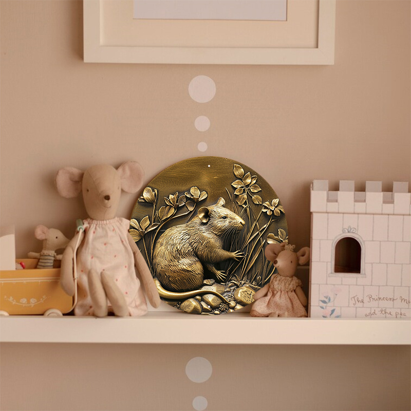 Gouden Rattenbeeld Aluminium M - Home & Hotel Textiles Private Limited recensie en prijs