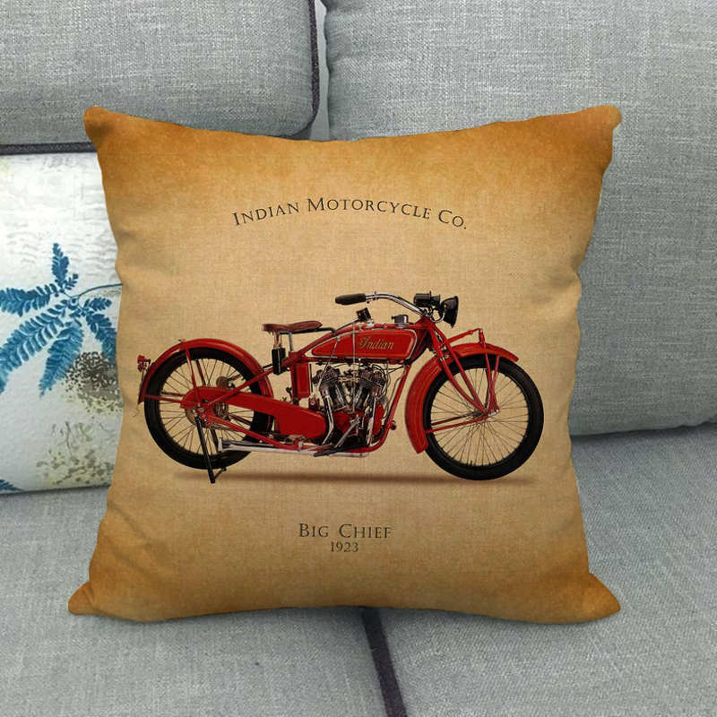 Retro motorfietspatroon in ind - Home Textiles Industry recensie en prijs