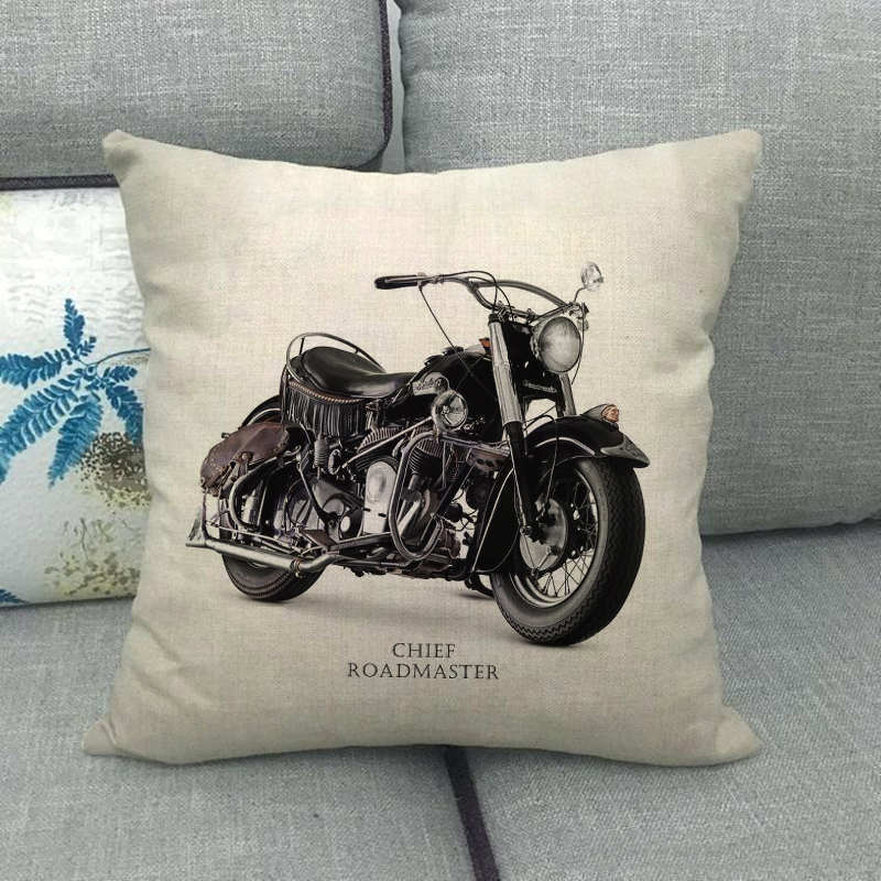 Retro motorfietspatroon in ind - Home Textiles Industry recensie en prijs